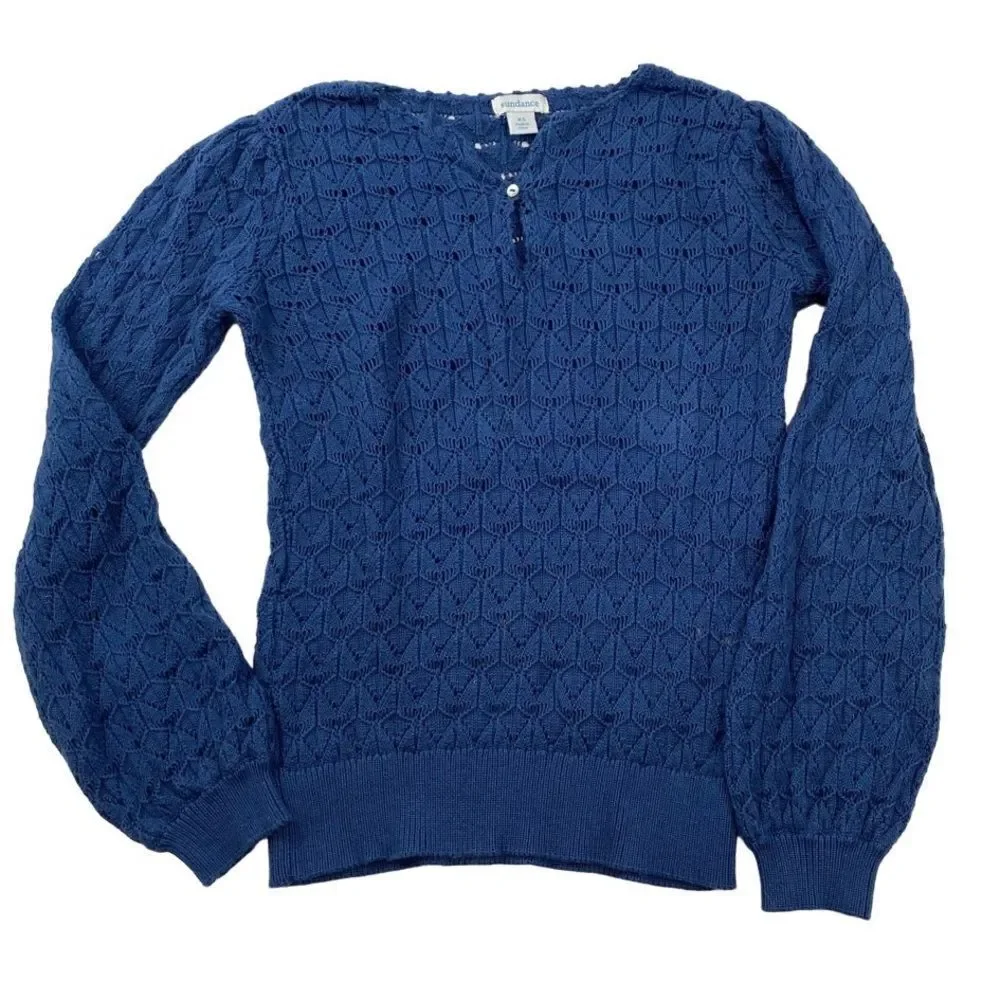 Sundance Leiela Open Knit V-neck sweater Modal Cotton XS